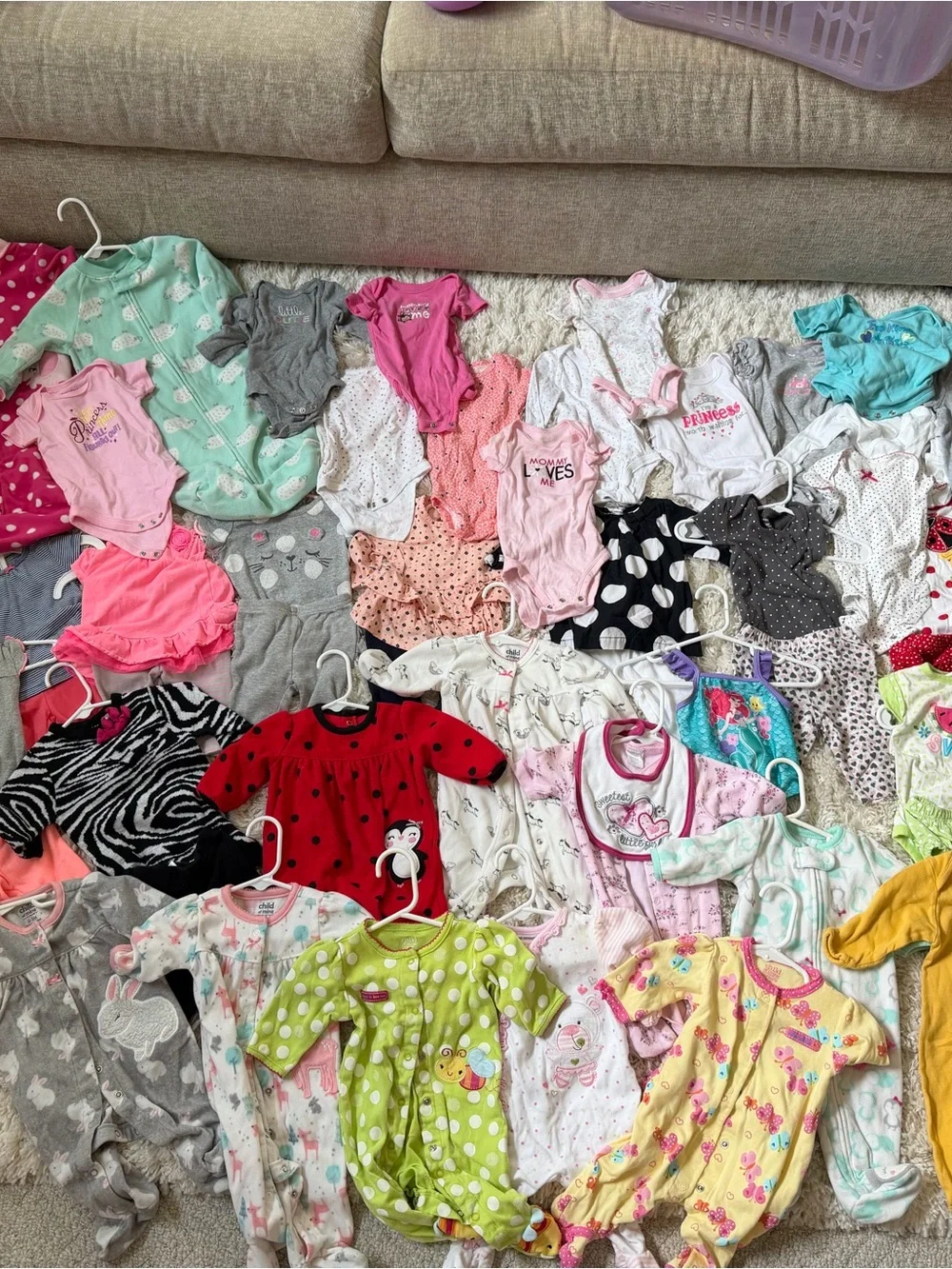 0-3 Months Girls Clothing Bundle-65 pieces! Carters
